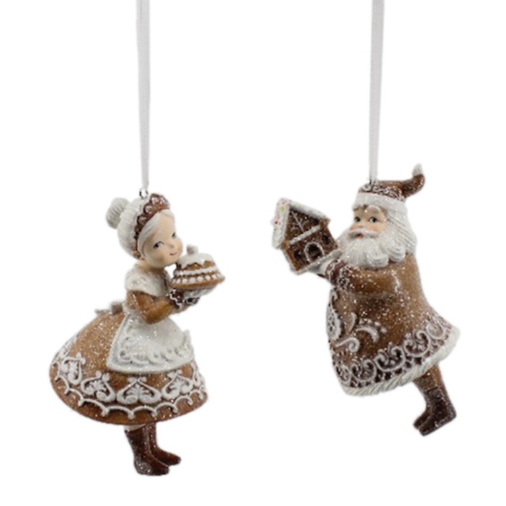 Mr. & Mrs. Claus Gingerbread Ornaments